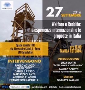 Welfare e reddito garantito: esperienze internazionali e proposte in Italia @ Spazio sociale Tilt! | Roma | Lazio | Italy