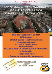 Taller sobre la renta básica universal - Madrid(ES) @ El Casino de la Reina | Madrid | Comunidad de Madrid | Spain
